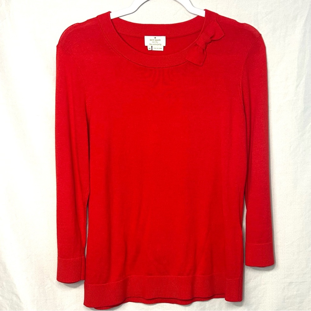 Kate Spade Size Medium Red Crew Neck Sweater